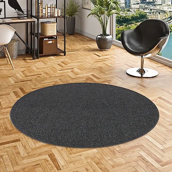my home Teppich »Fortis«, rund, 5 mm Höhe, Uni Farben, Schlinge, gekettelt, günstig online kaufen