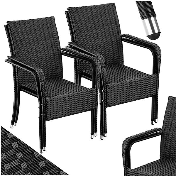 tectake Rattanstuhl Korbstuhl Girona, stapelbar, Belastbarkeit günstig online kaufen