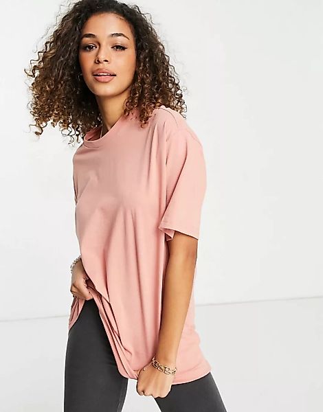 Monki – Cissi – Oversize-T-Shirt in Rosépink aus Bio-Baumwolle-Rosa günstig online kaufen