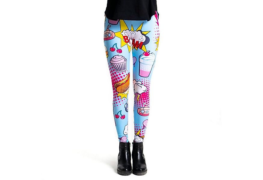 cosey Leggings Bunte Leggings mit auffälligem Motivdruck, 2 Größen (XS–S & günstig online kaufen