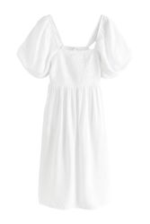 Next Midikleid Schulterfreies Midikleid mit Puffärmeln günstig online kaufen