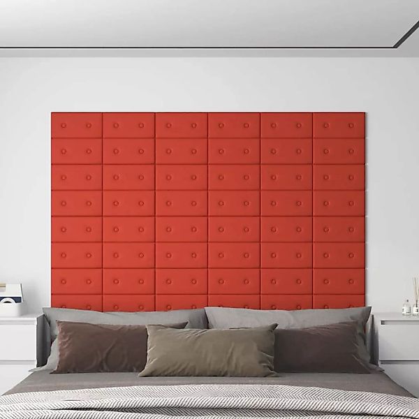 Vidaxl Wandpaneele 12 Stk. Rot 30x15 Cm Kunstleder 0,54 M² günstig online kaufen
