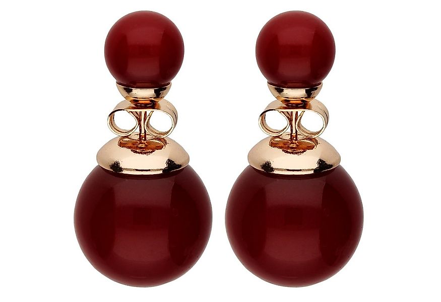 LÖB Paar Ohrstecker 750 (18 Karat) Roségold vergoldet Ohrstecker Zwei Perle günstig online kaufen