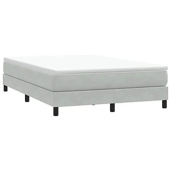 vidaXL Boxspringbett ohne Matratze Hellgrau 140x220 cm Samt 3315873 günstig online kaufen