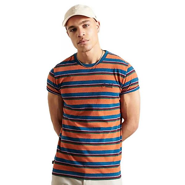Superdry Orange Label Stripe Kurzarm T-shirt L Rust Orange Marl Stripe günstig online kaufen