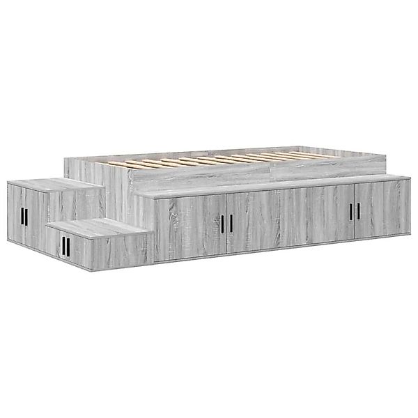 vidaXL Stauraumbett Grau Sonoma 80 cm Holzwerkstoff 3335578 günstig online kaufen