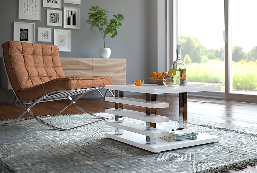 designimpex Couchtisch DC-2 Weiß Hochglanz Highgloss günstig online kaufen