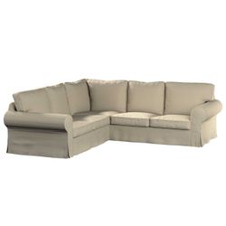 Bezug für Ektorp Ecksofa, beige- grau, Sofahusse für Ektorp Ecksofa, City ( günstig online kaufen