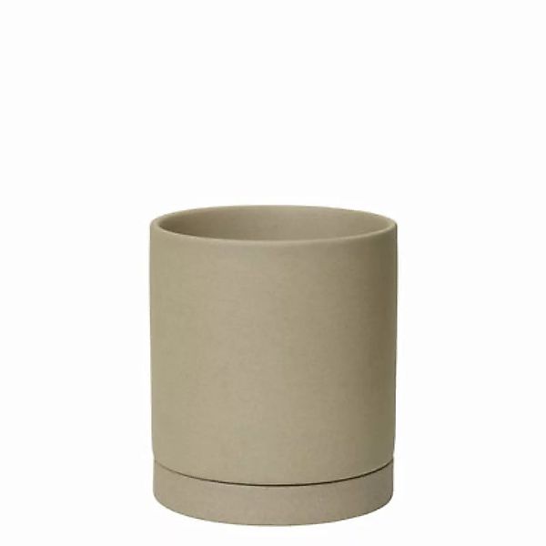 Blumentopf Sekki Medium keramik beige / Ø 13,5 x H 15,7 cm - Steinzeug - Fe günstig online kaufen