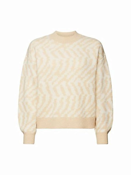 Esprit Collection Rundhalspullover Pullover mit abstraktem Jacquard-Design günstig online kaufen