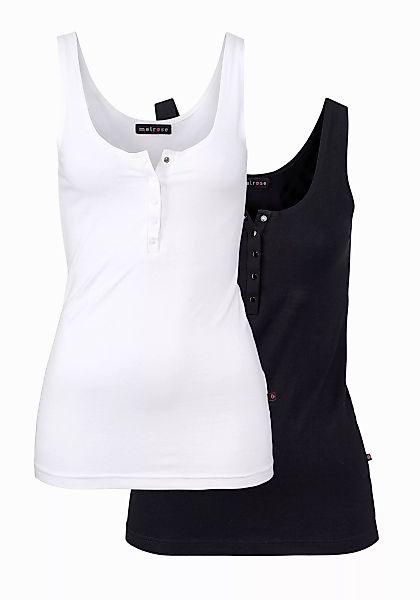Melrose Tanktop, (Packung, 2 tlg.), figurbetont, mit Knopfleiste günstig online kaufen
