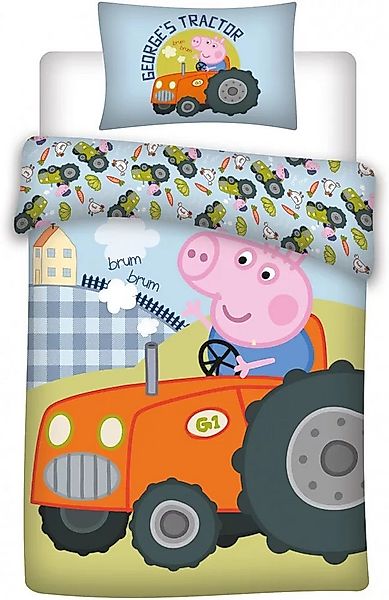 Peppa Pig Kinderbettwäsche Wutz Traktor Natur Kinder Bettwäsche Set Unisex günstig online kaufen