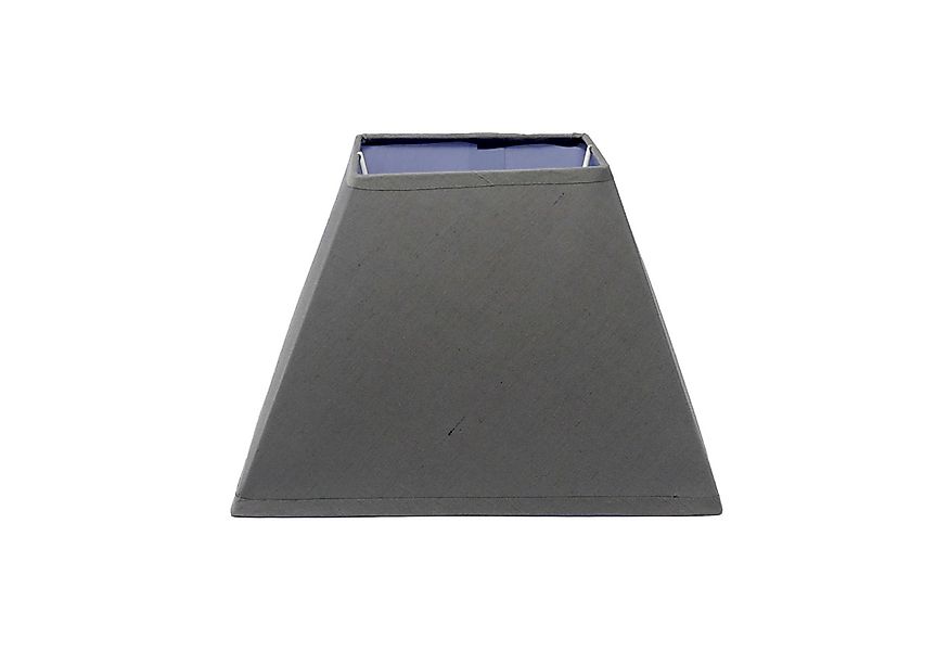 B&S Lampenschirm LampenschirmStoff E14 / E27 Fassung Grau Trapez H 17,5 cm günstig online kaufen