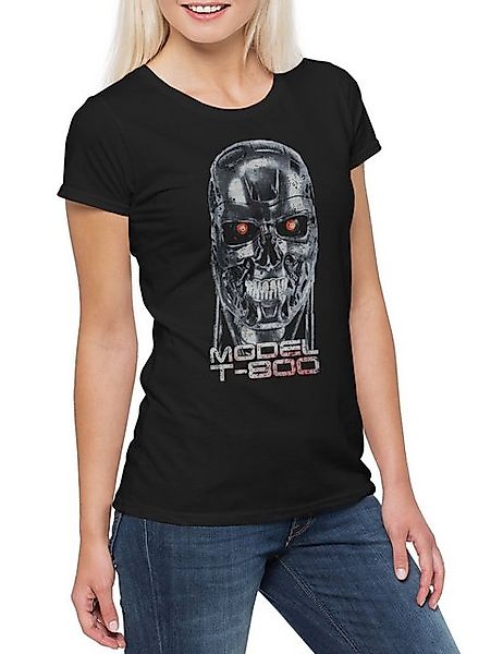Urban Backwoods Print-Shirt Skullhead Model Damen T-Shirt Cyborg Cyberdine günstig online kaufen