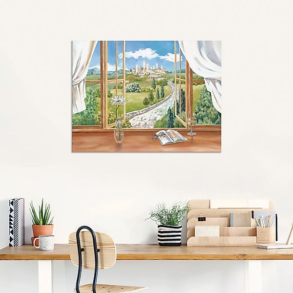 Artland Wandbild "Fenster zur Toskana", Fensterblick, (1 St.), als Alubild, günstig online kaufen