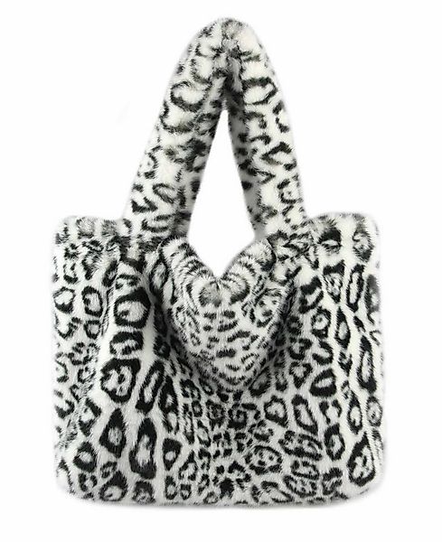 ITALYSHOP24 Schultertasche XXL Damen Leopard Print Tasche PELZTASCHE Shoppe günstig online kaufen