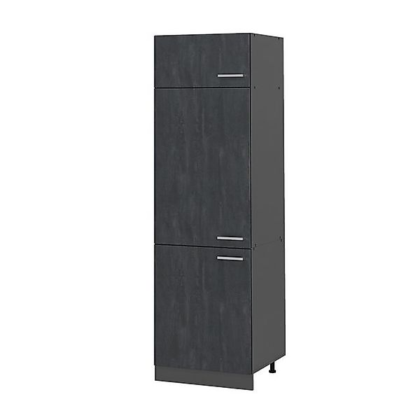 Vicco Kühlumbauschrank R-Line Hochschrank für die Küche Schwarz Beton/Anthr günstig online kaufen