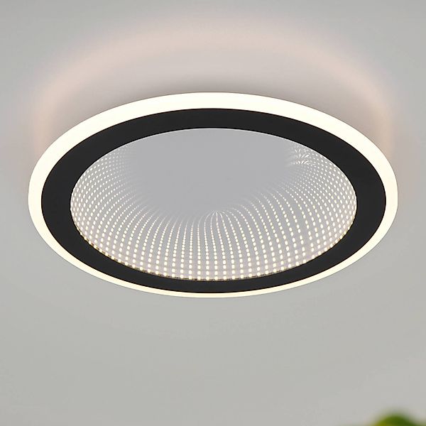 LED-Deckenleuchte Glace, schwarz, CCT, dimmbar, Metall günstig online kaufen