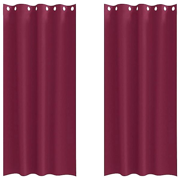vidaXL Verdunkelungs-Vorhänge mit Ringen Weinrot Polyester 4107356 günstig online kaufen