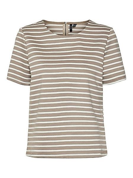 Vero Moda T-Shirt Rundhals Blusen Shirt mit Zip-Fly Design Halb Arm VMABBY günstig online kaufen