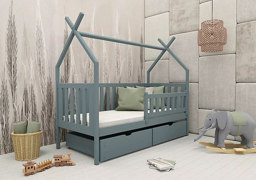Deine Möbel 24 Hausbett Hausbett Tipi Bett Kinderbett ALICE mit Schubladen günstig online kaufen