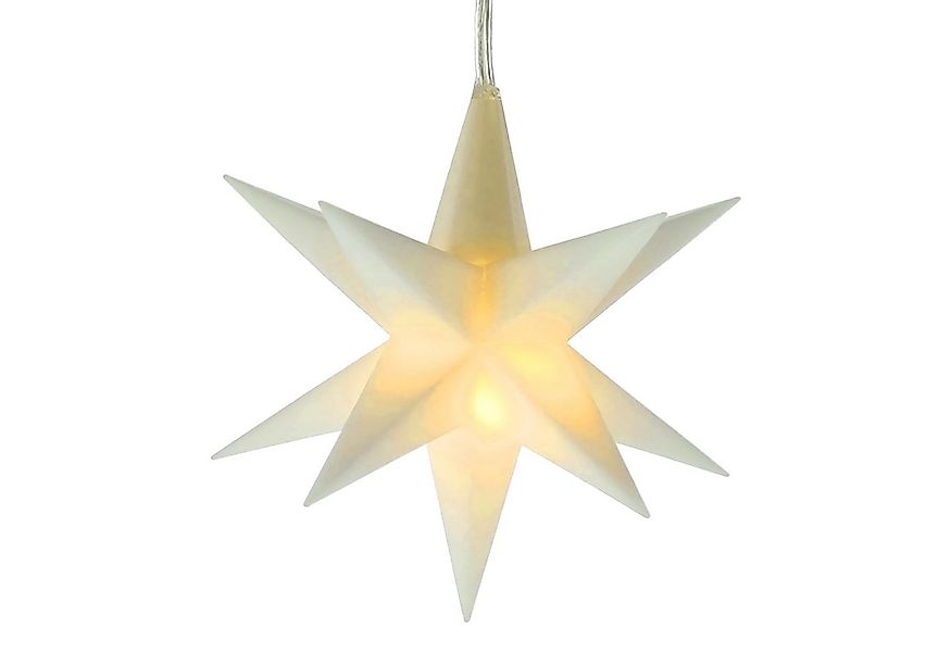 Spetebo Dekostern Outdoor Weihnachts Leuchtstern 3D 12 cm mit Timer - weiß, günstig online kaufen