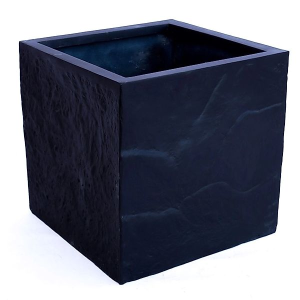 Elegant Einrichten Pflanzkübel Fiberglas Stein-Optik Quadratisch 60x60x60cm günstig online kaufen