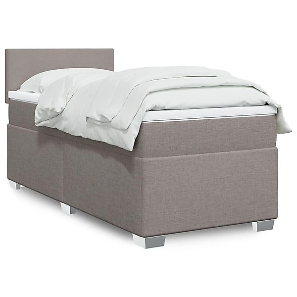 vidaXL Boxspringbett mit Matratze Taupe 100x200 cm Stoff 3288096 günstig online kaufen