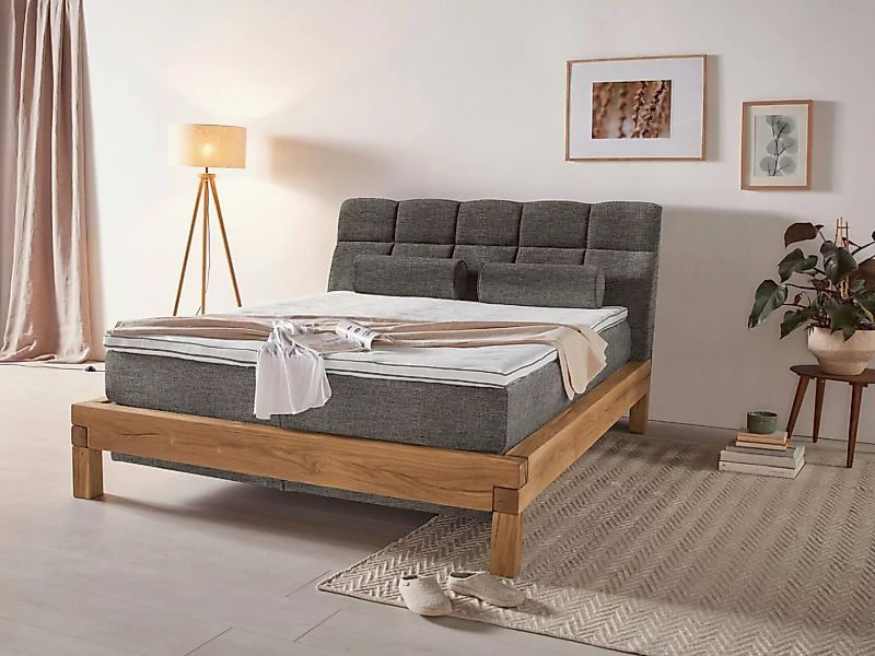 Home affaire Boxspringbett Villads, Liegefläche: 160/200 cm aus Balkeneiche günstig online kaufen