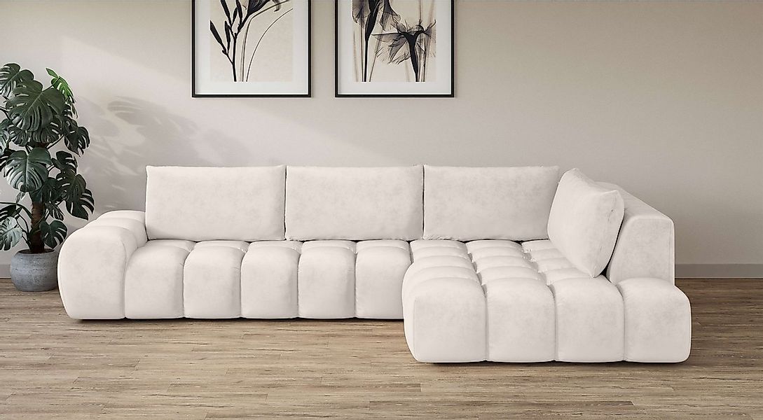 OTTO home Ecksofa "AZITA L-Form, XL 296 cm - Designsofa in Bubble-Optik" lo günstig online kaufen