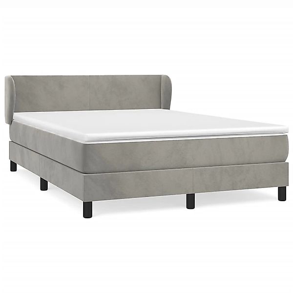 vidaXL Boxspringbett mit Matratze Hellgrau 140x190 cm Samt1368960 günstig online kaufen