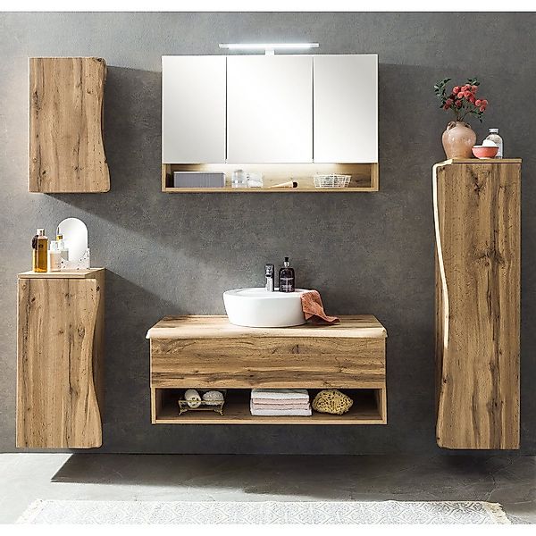 Lomadox Badmöbel-Set KAHLA-03, (Spar-Set, 5-St), Eiche günstig online kaufen