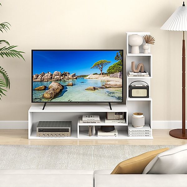COSTWAY TV-Schrank mit L-förmigen Ablagen & günstig online kaufen