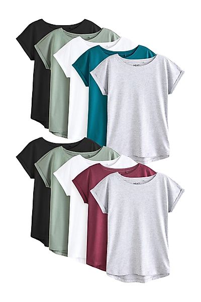 Next T-Shirt 10er-Pack T-Shirts mit Flügelärmeln günstig online kaufen