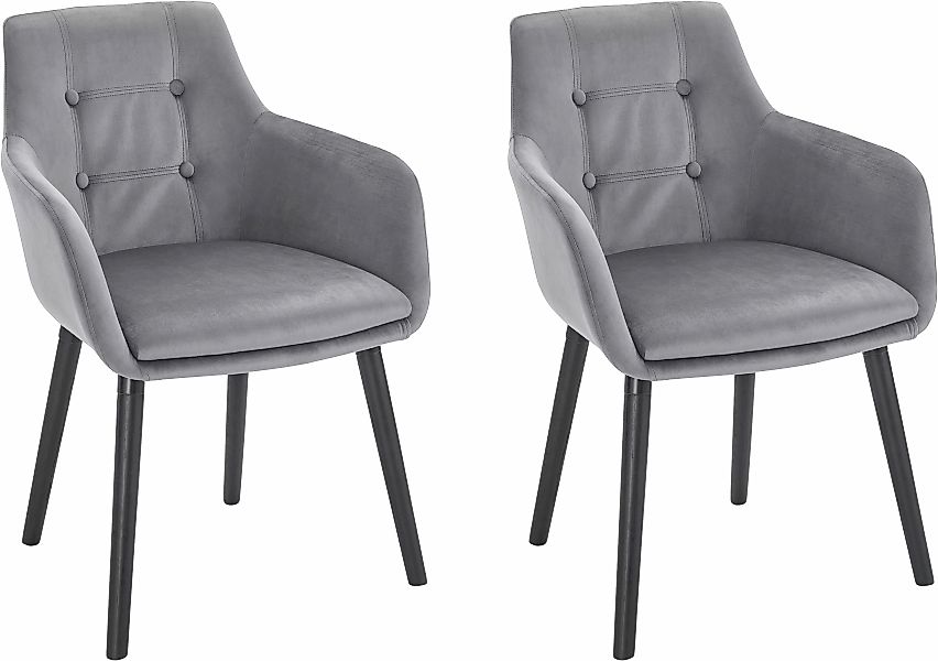 Home affaire Armlehnstuhl "Bradford", (Set), 2 St., Veloursstoff, (1 oder 2 günstig online kaufen