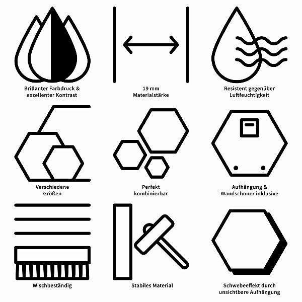 Hexagon-Alu-Dibond Bild Küche Gewürze auf Holzlöffel günstig online kaufen
