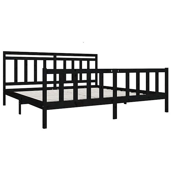 vidaXL Bettgestell Massivholzbett Schwarz 200x200 cm Doppelbett Bett Bettra günstig online kaufen