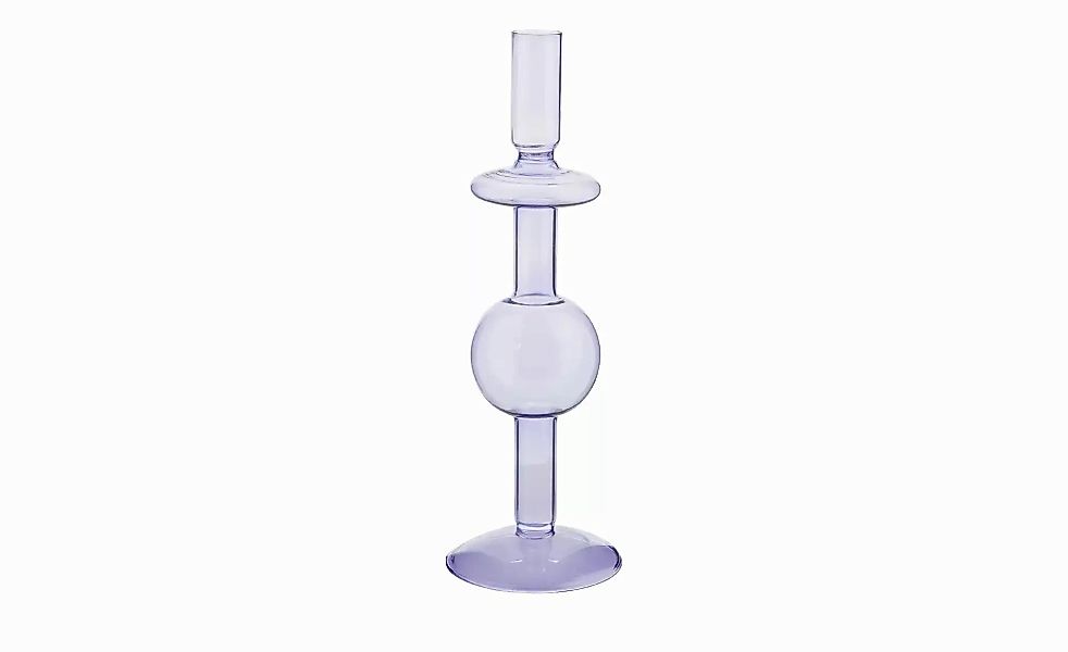 HOME STORY Kerzenhalter   ¦ blau ¦ Glas ¦ Maße (cm): H: 27  Ø: 9 Accessoire günstig online kaufen