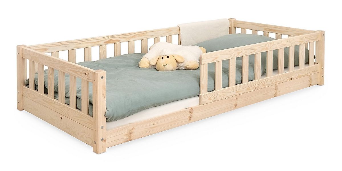 Ehrenkind Kinderbett Bodenbett Lille aus massivem Kiefernholz mit Rausfalls günstig online kaufen