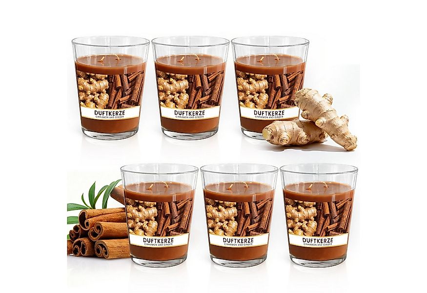 Bundviel Duftkerze Duftkerze im Glas Cinnamon & Ginger Burning 50 hours 6er günstig online kaufen