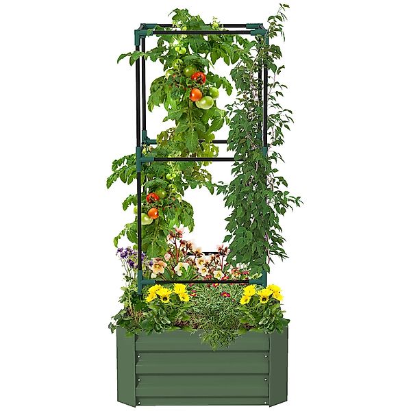 Outsunny Hochbeet mit Rankhilfe, Blumenkasten mit günstig online kaufen