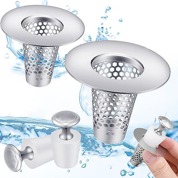 Refined Living Waschbeckenstöpsel 2er Abflussstopfen, Waschbeckenstöpsel günstig online kaufen