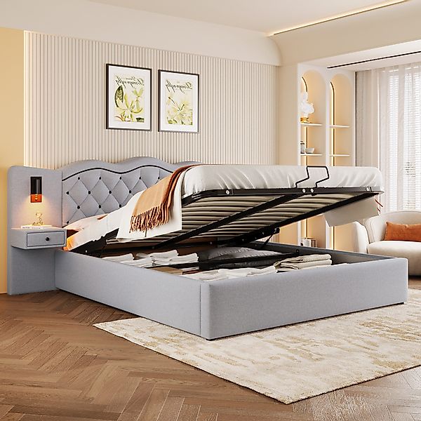 Flieks Polsterbett, Hydraulisches Doppelbett 160x200cm mit günstig online kaufen