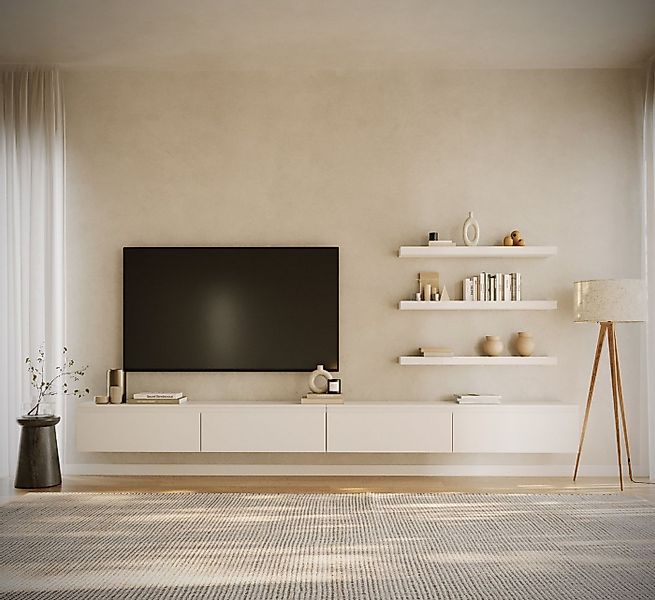 Selsey TV-Schrank BEMMI Hängendes TV-Board mit vier Klappen 300 cm günstig online kaufen