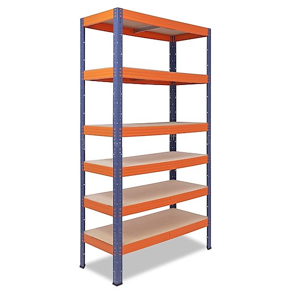 shelfplaza Schwerlastregal PROFI, 200x120x45cm blau-orange, 6 günstig online kaufen