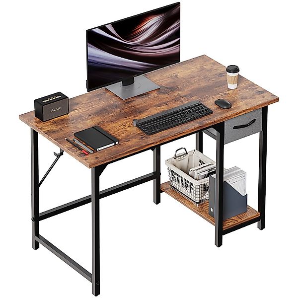 HOMALL Computertisch 100/120/140cm Schreibtisch mit Einlegeböden günstig online kaufen
