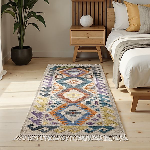 HANSE Home Teppich »Kelim Oasis«, rechteckig, 3 mm Höhe, Wolle, Baumwolle, günstig online kaufen