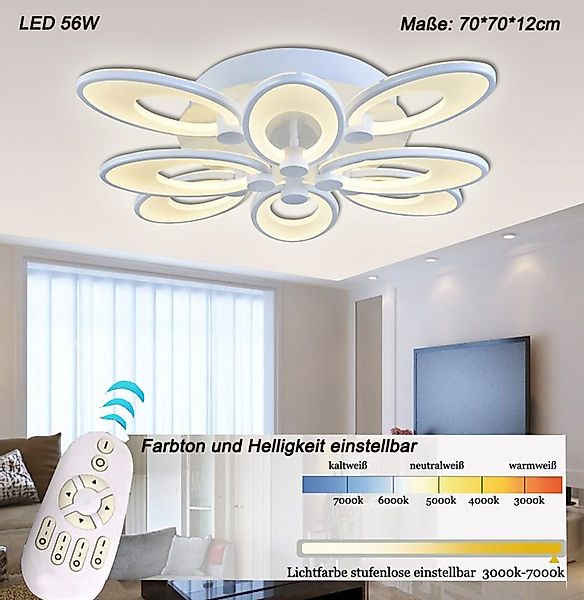 Eurotondisplay LED Deckenleuchte LED Deckenlampe Fernbediening Farbton eins günstig online kaufen