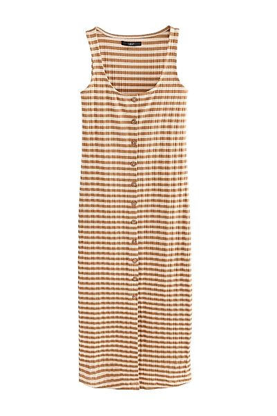 Next Midikleid Geripptes Midikleid mit eckigem günstig online kaufen