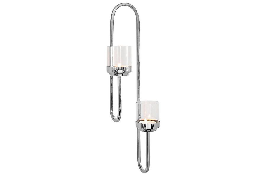 Fink Wandkerzenhalter SAXON Wandleuchter - H. 60cm - klar/silber - Edelstah günstig online kaufen